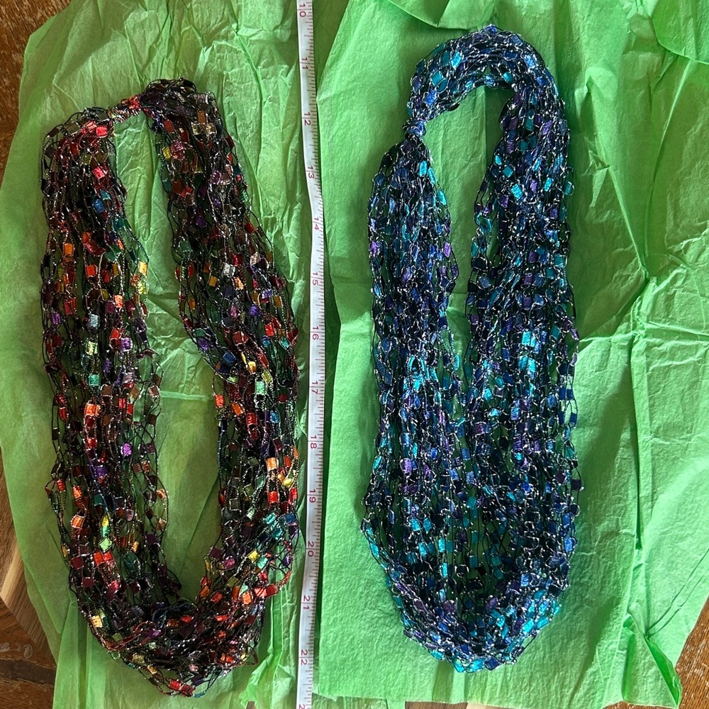 Colorful Handmade Trellis Ladder Yarn Necklaces Set